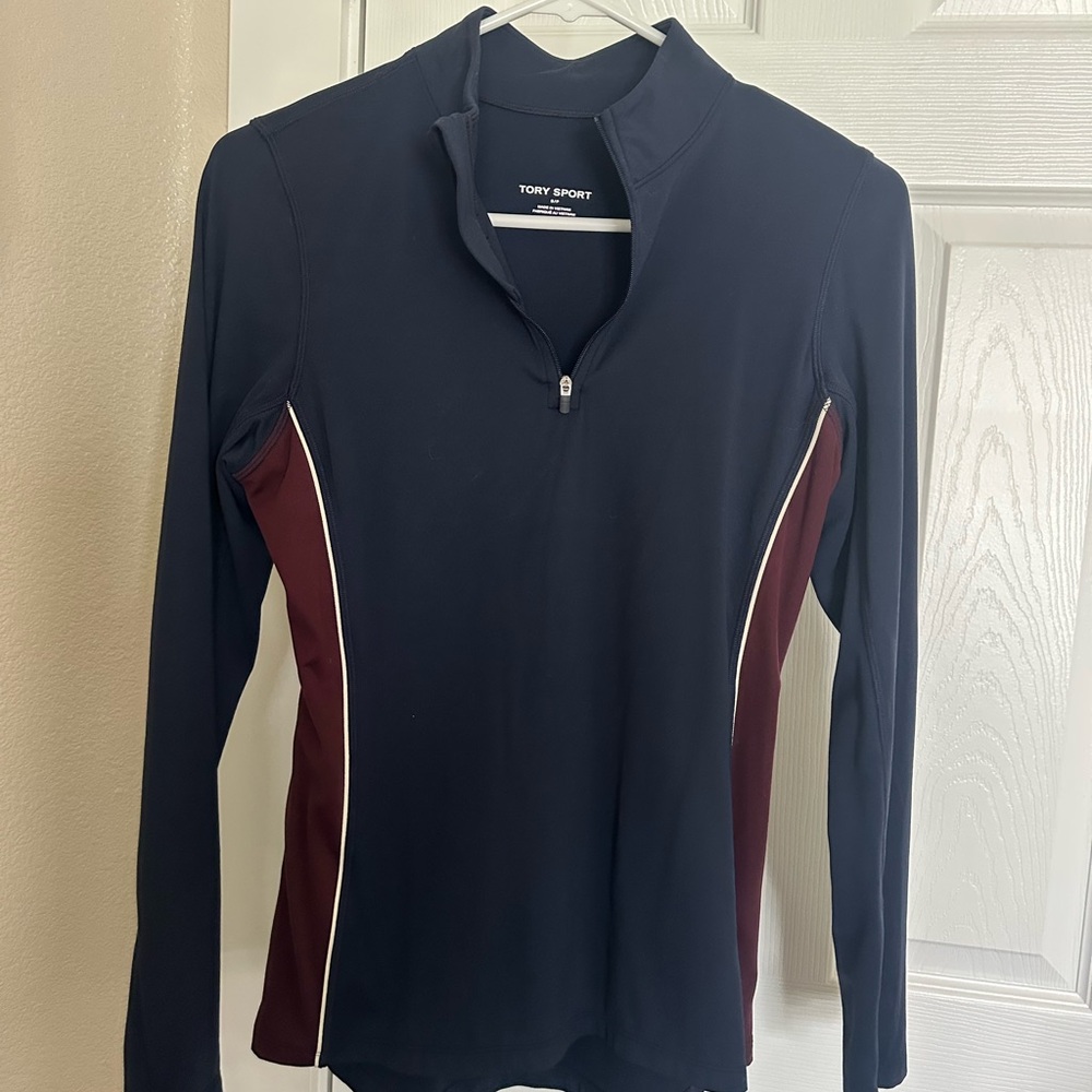 Tory Birch Sport Dark Blue Zip-Up Top